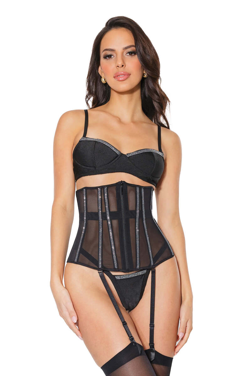 After Midnight Waist Cincher Black Front