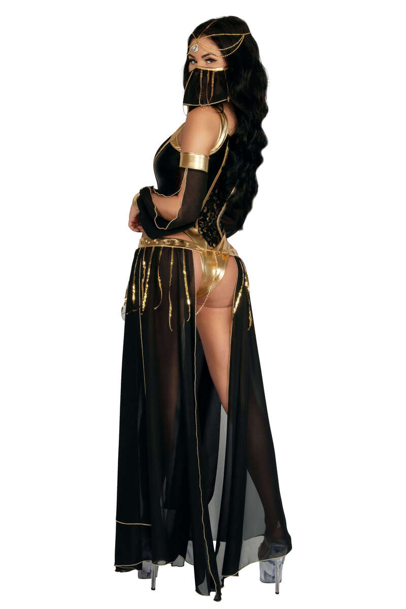 Dark Harem Nights Costume Black Gold Side