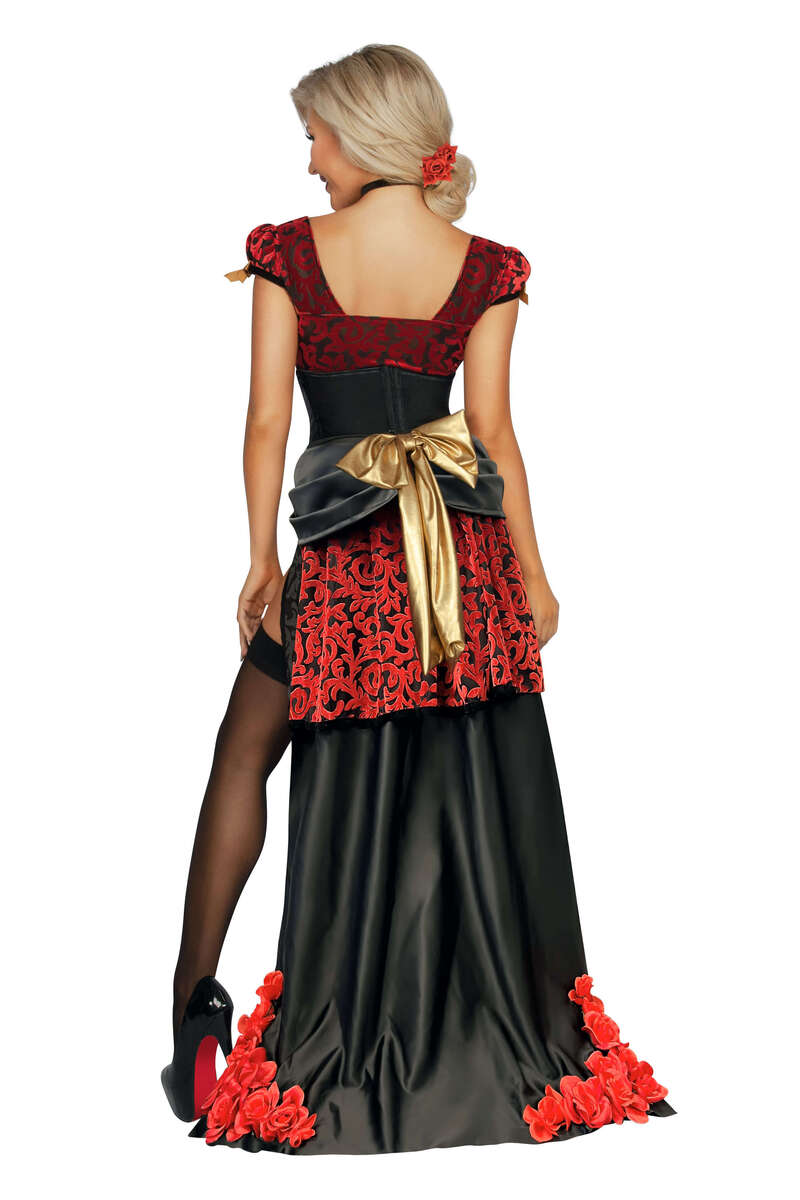 Saloon Girl Costume Red Black Back
