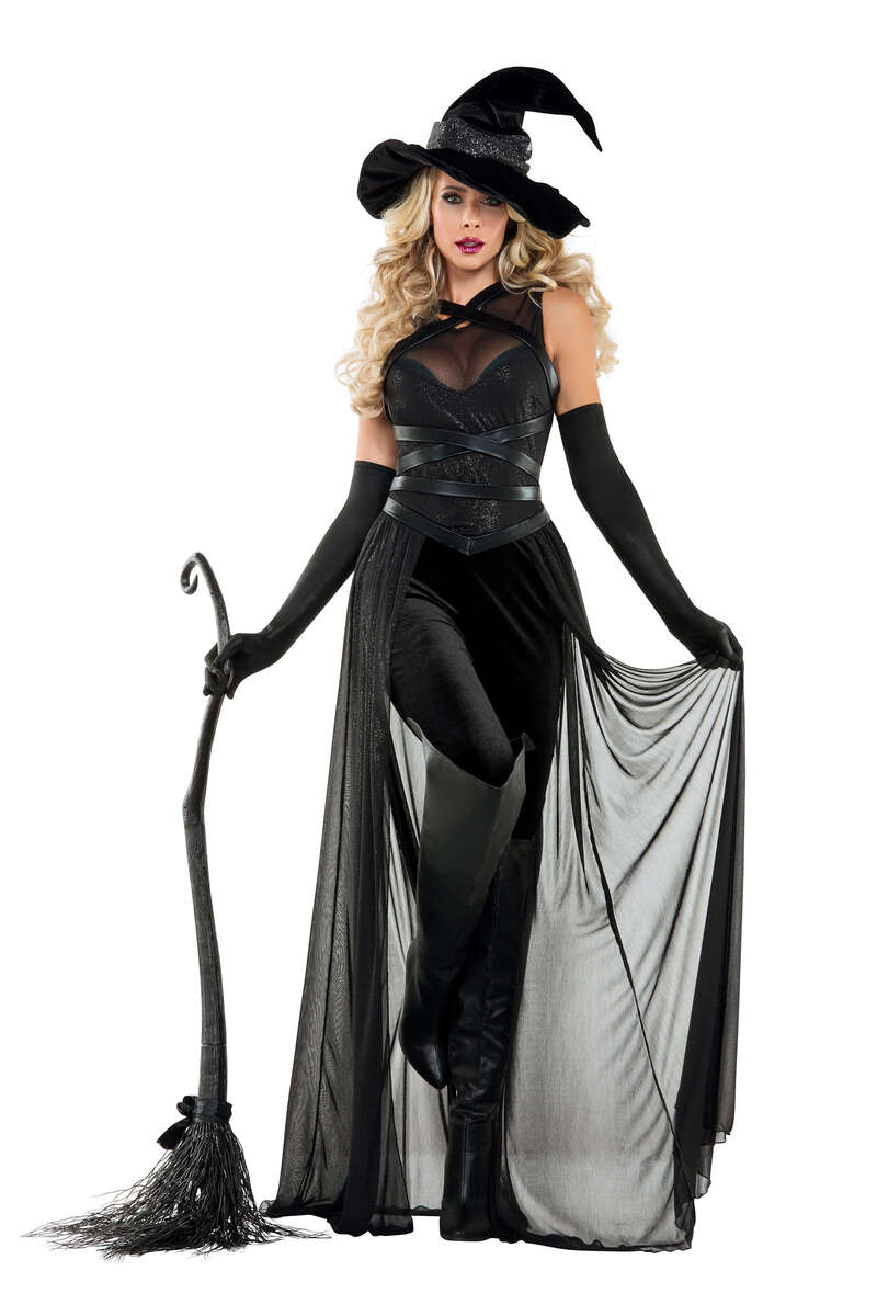 Raven Witch Costume Black Front