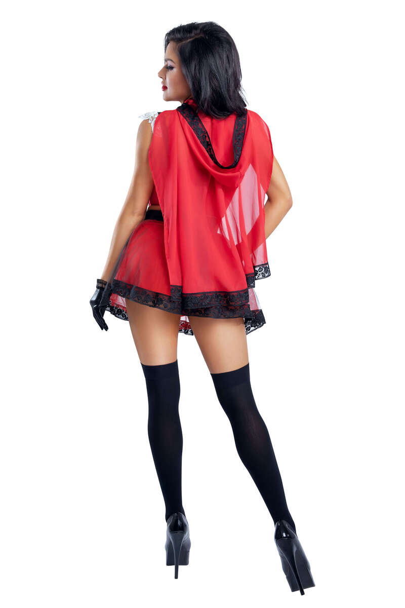 Little Red Riding Hood Costume Red Black Back