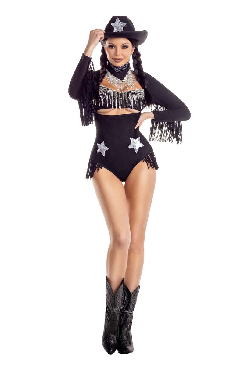 Rhinestone Cowgirl Costume Black Front
