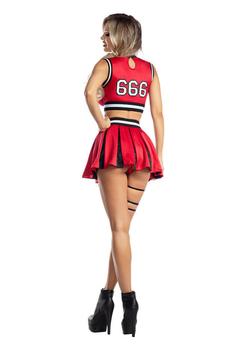 Hellbent Cheerleader Costume Red back
