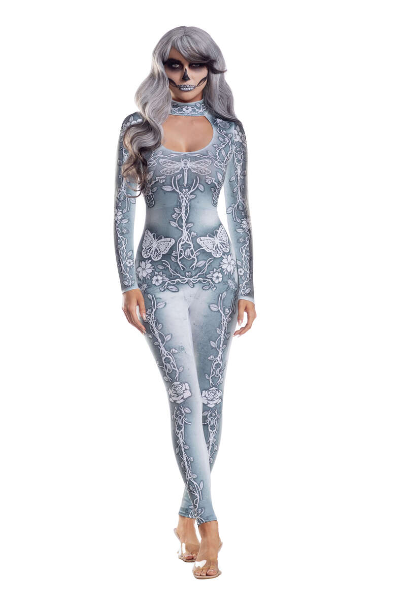 Haunted Bloom Catsuit Costume Front