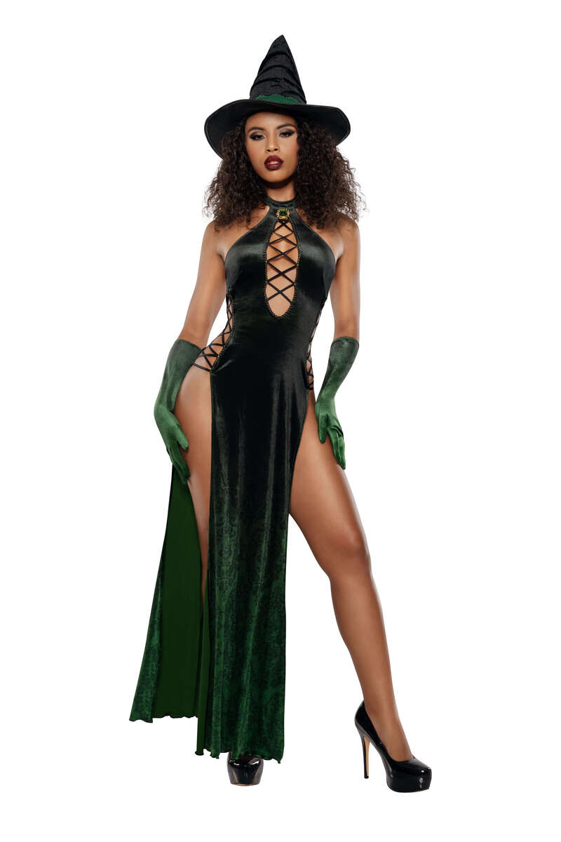 Emerald Enchantress Witch Costume Front