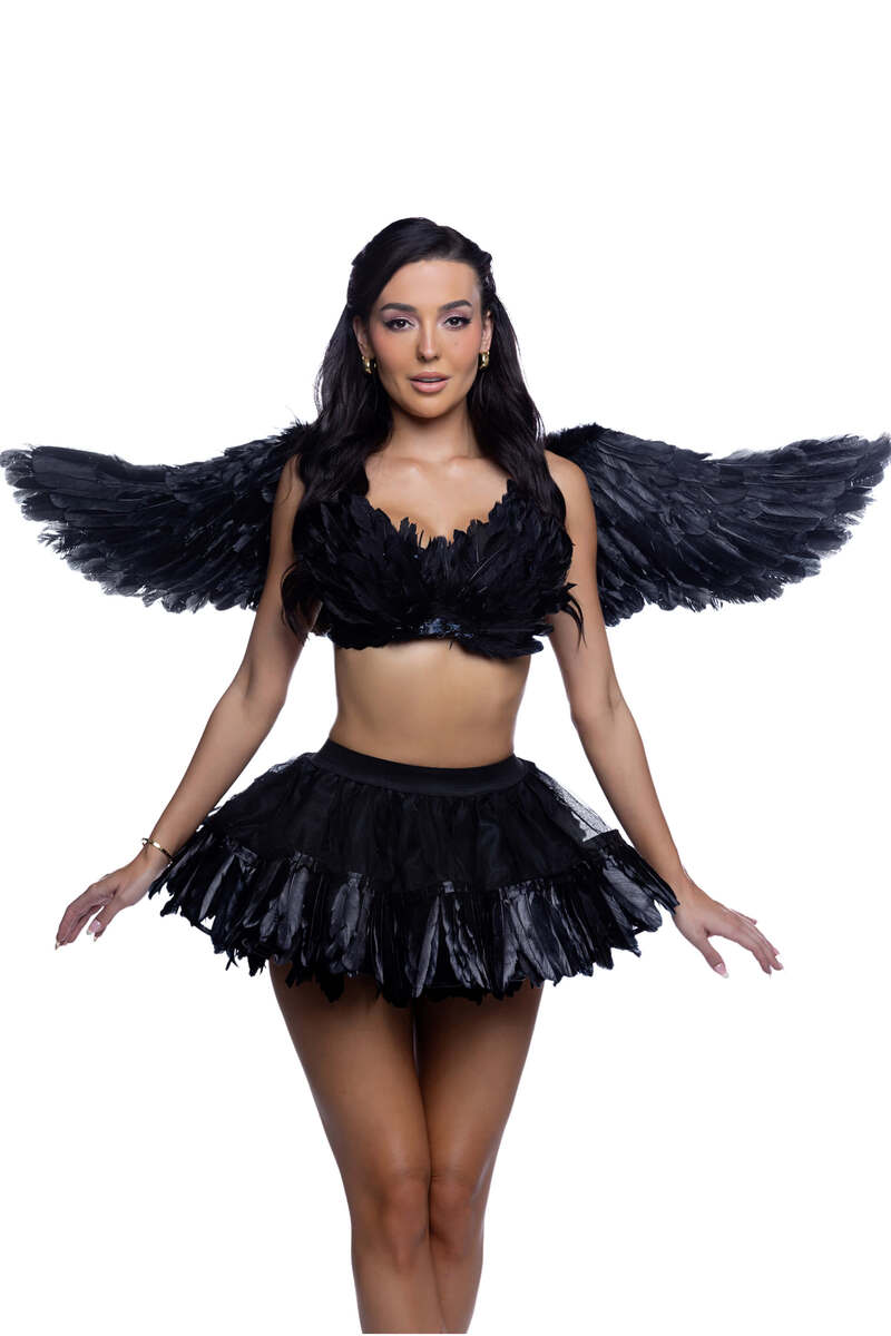 Fallen Angel Costume Set Black Front