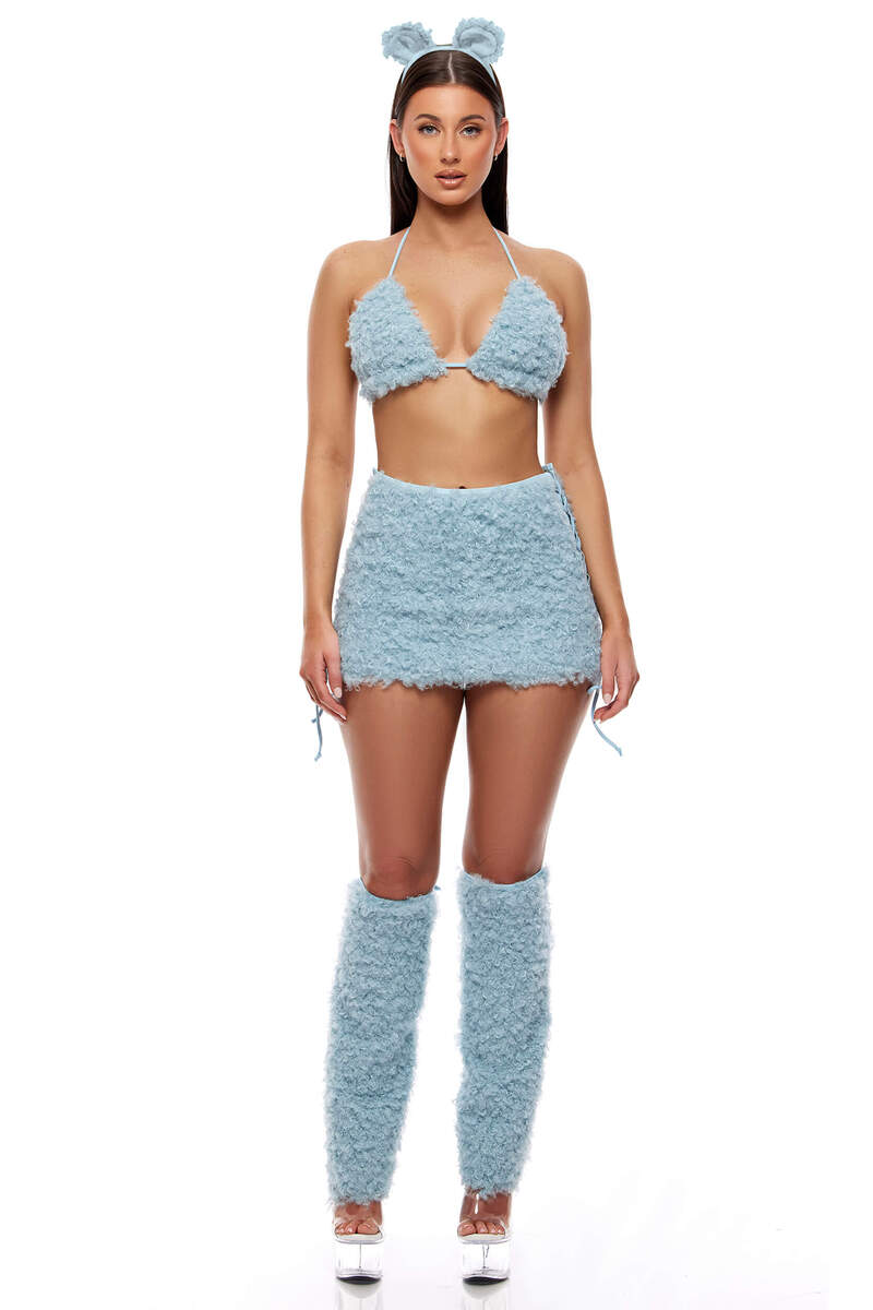 Extra Stuffed Teddy Bear Costume Set Blue Front
