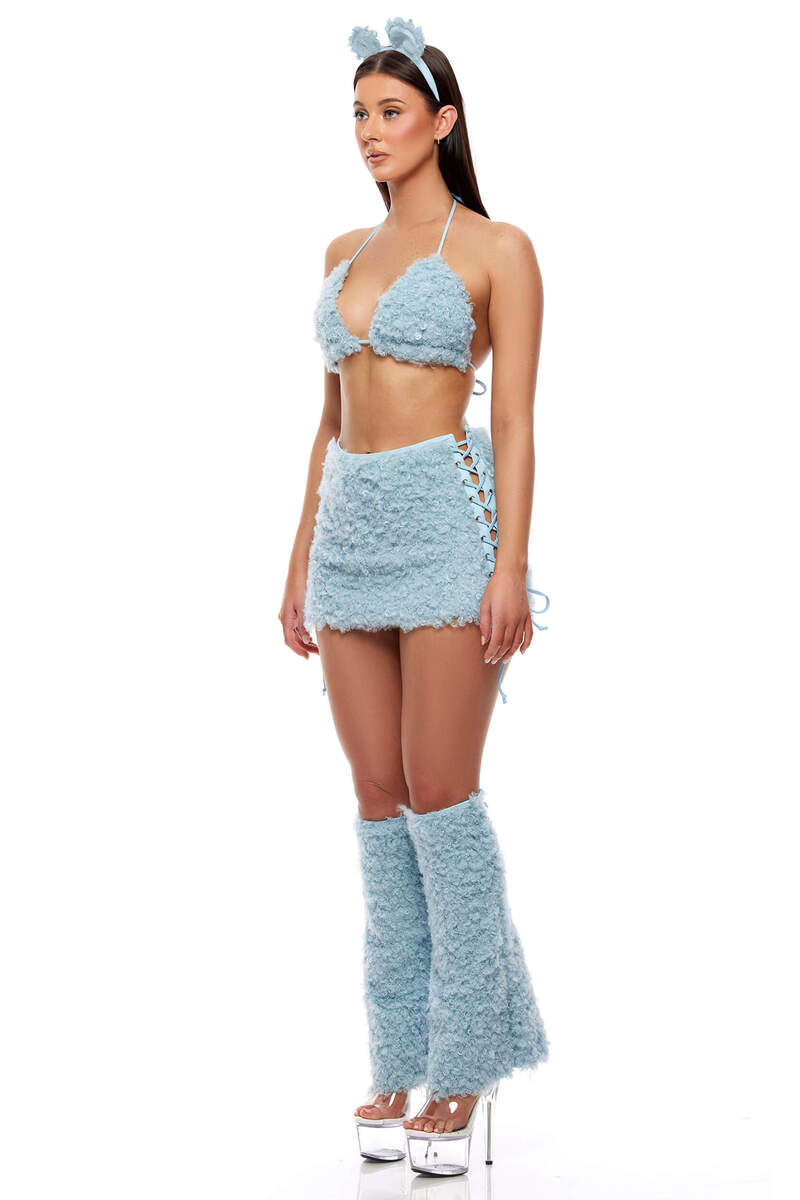 Extra Stuffed Teddy Bear Costume Set Blue Side