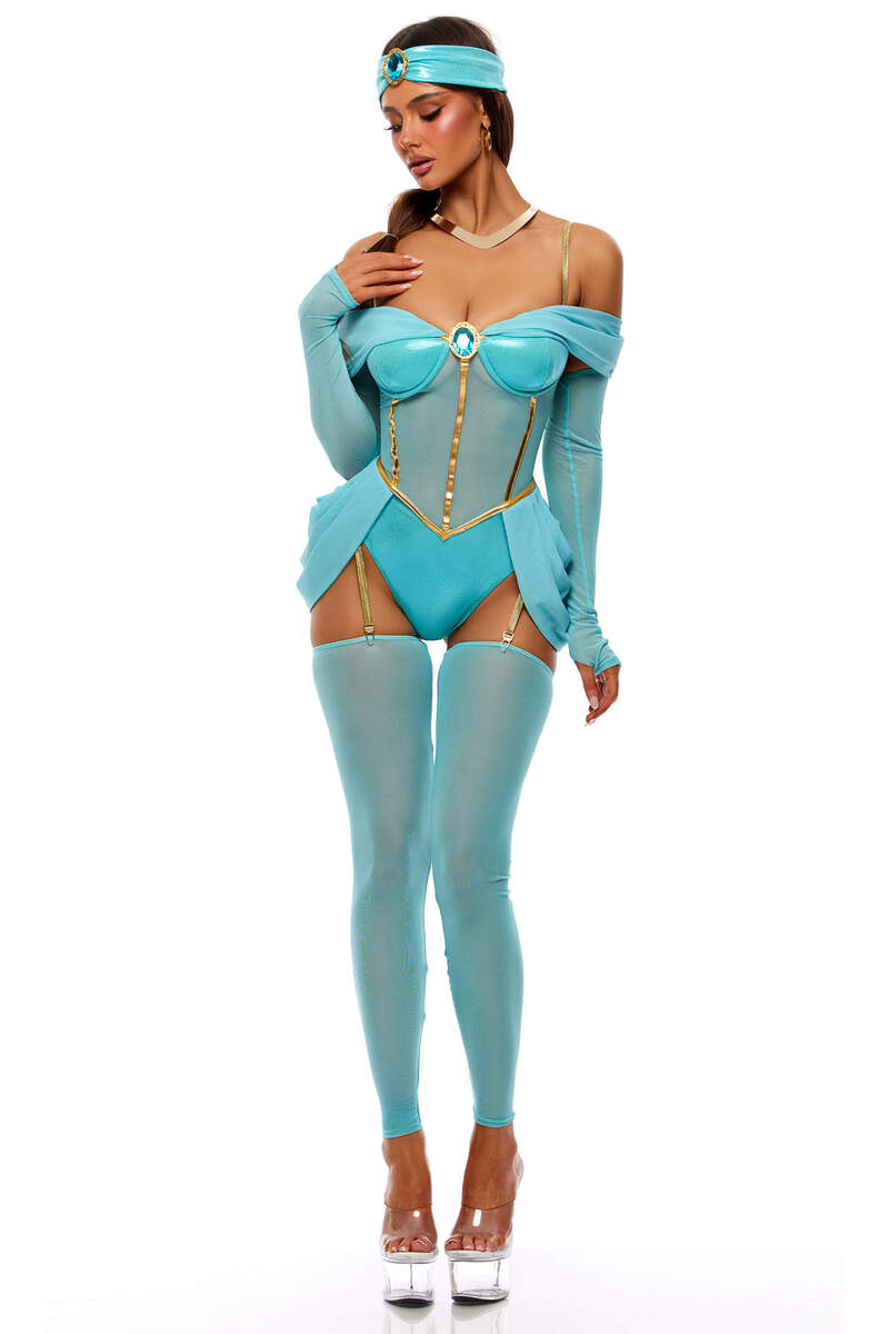 Make a Wish Princess Costume Set Turquoise Front