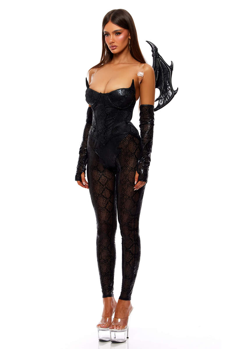 Playing with Fire Dragon Costume Set Black Side