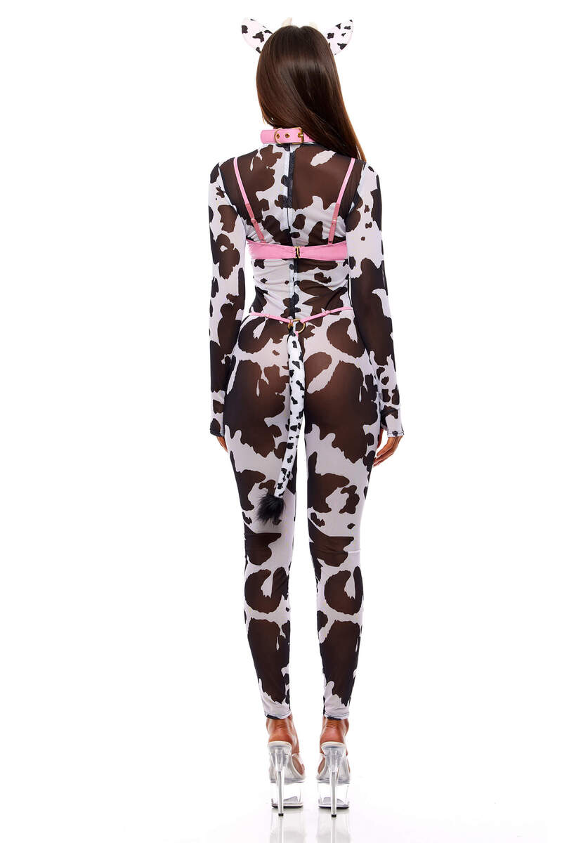 Moo’d Swings Cow Costume Set Black White Back