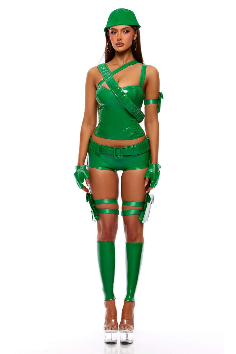 Got Some Action Movie Character Costume Set Green Front