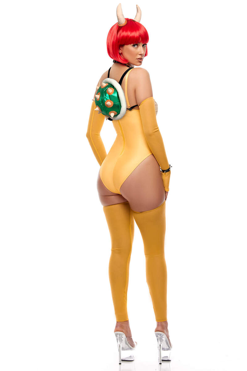Breathing Fire Video Game Character Costume Set Yellow Back