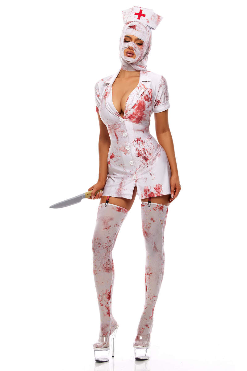 Silent Care Video Game Character Costume Set White Front
