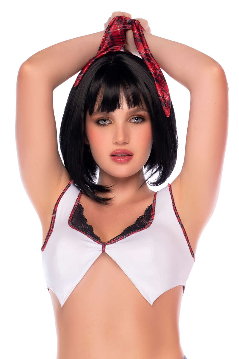 Class Dismissed Lingerie Costume Set Crop Top Closeup