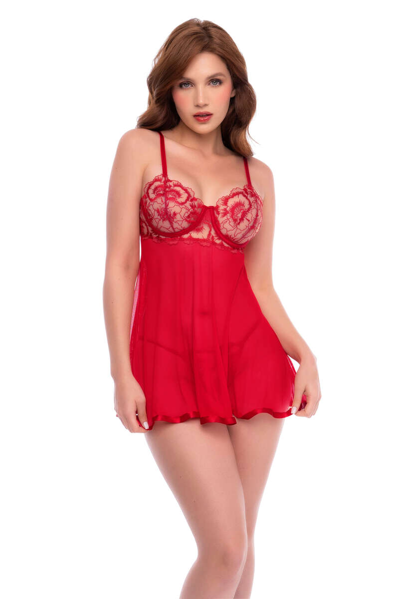 Carnation Kiss Babydoll Ruby Red Front
