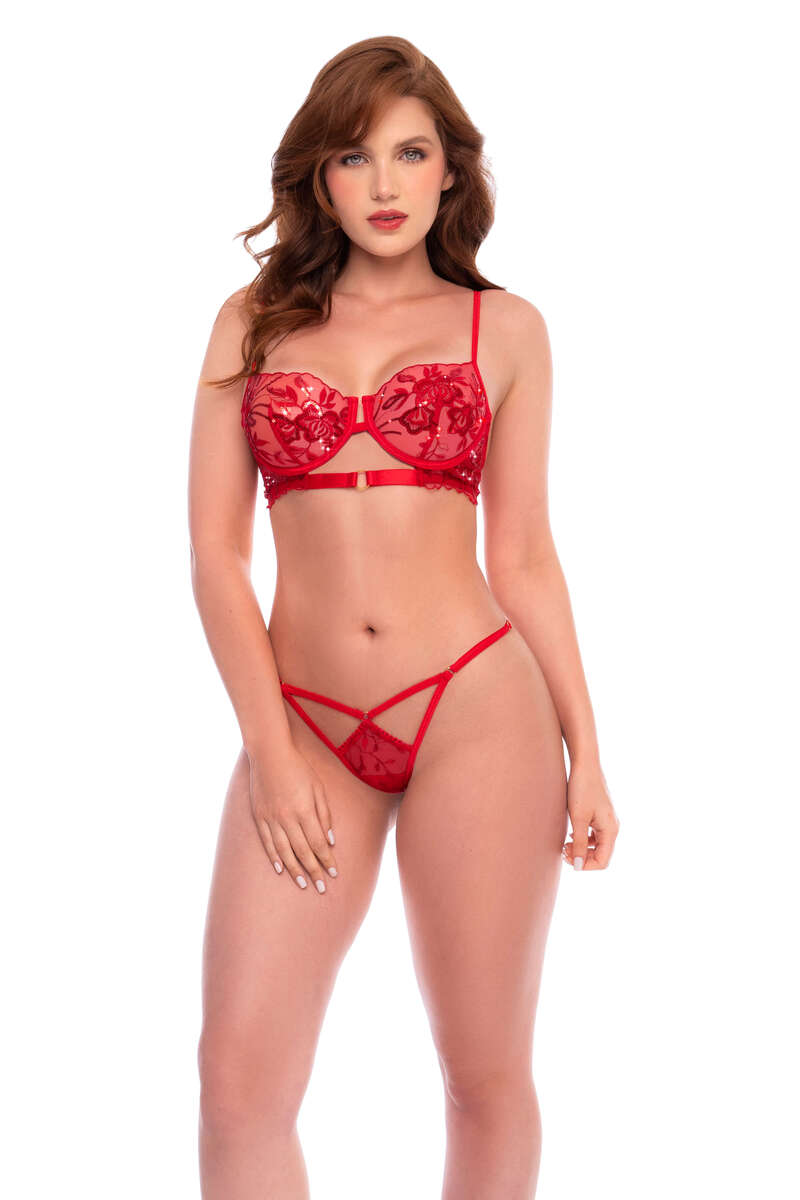Scarlet Shimmer Three-Piece Set Scarlet Red Front Alternate