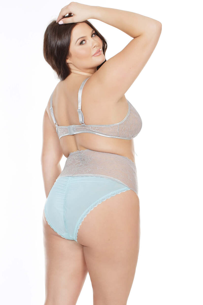 Plus Size Misty Love Bra & High Waisted Crotchless Panty Set