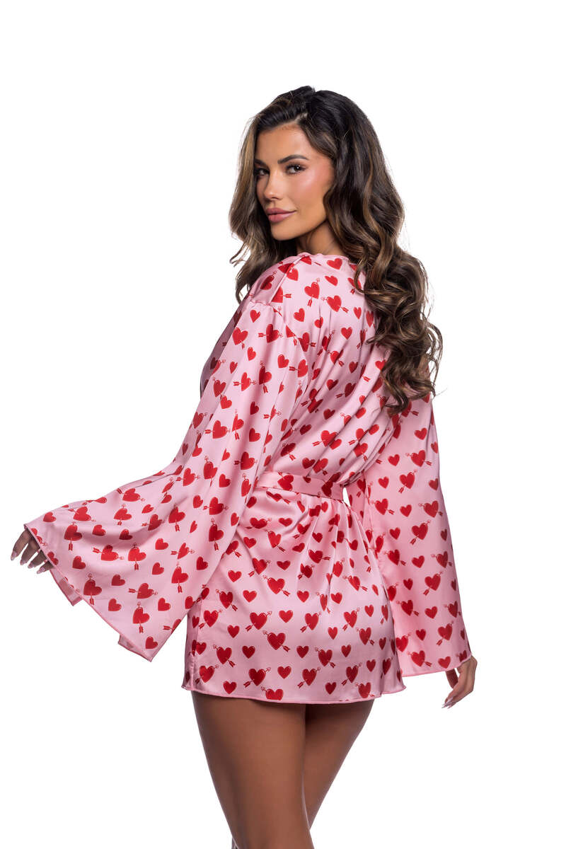 Cupid Heart Robe Pink Red Back