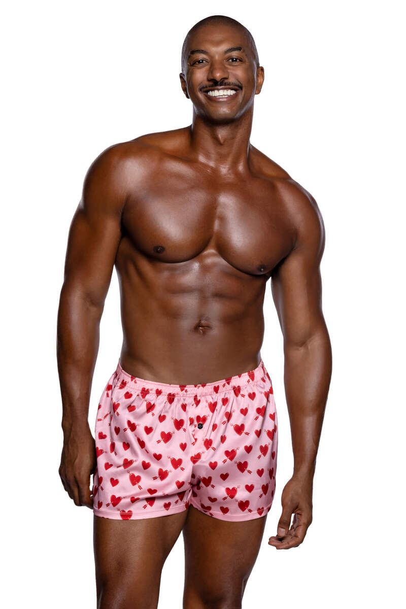 Cupid Heart Boxers Pink Red Front