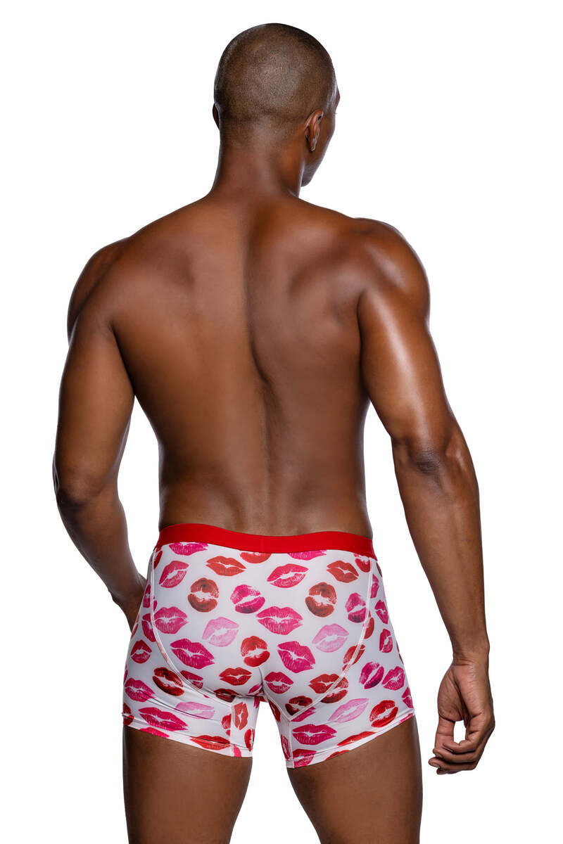 Sweet Smooch Boxer Briefs White Red Back