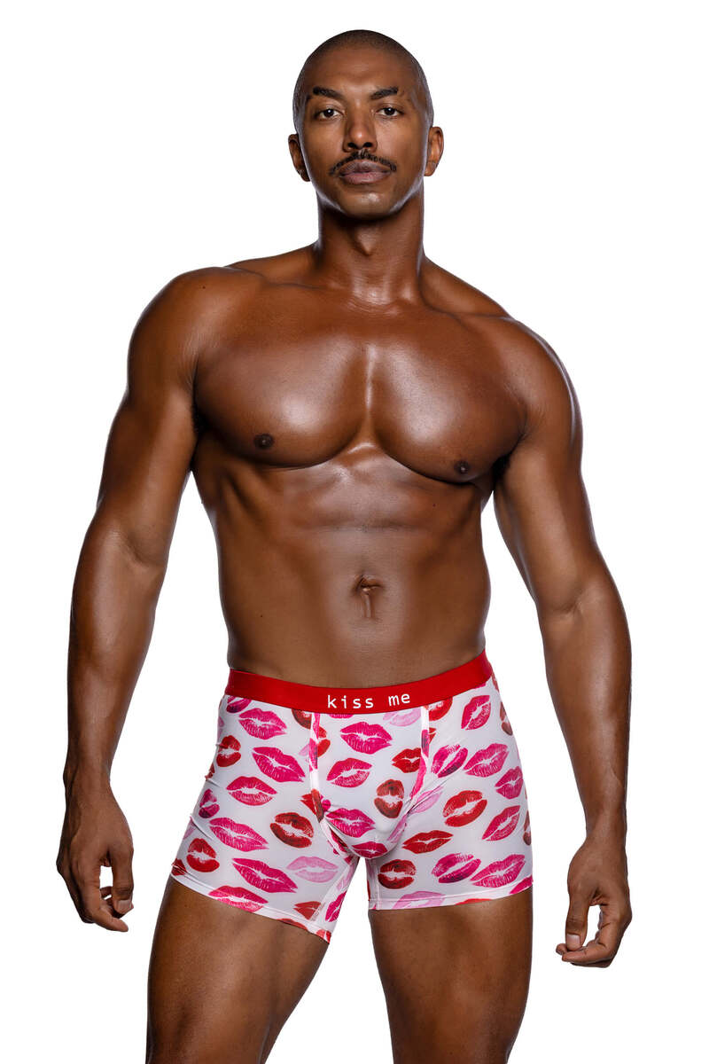 Sweet Smooch Boxer Briefs White Red Front