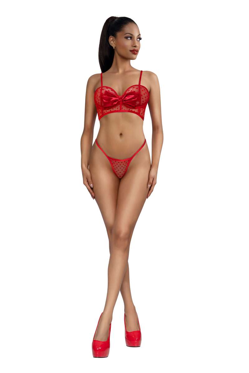 Sweet Surrender Bra & G-String Set Red Front