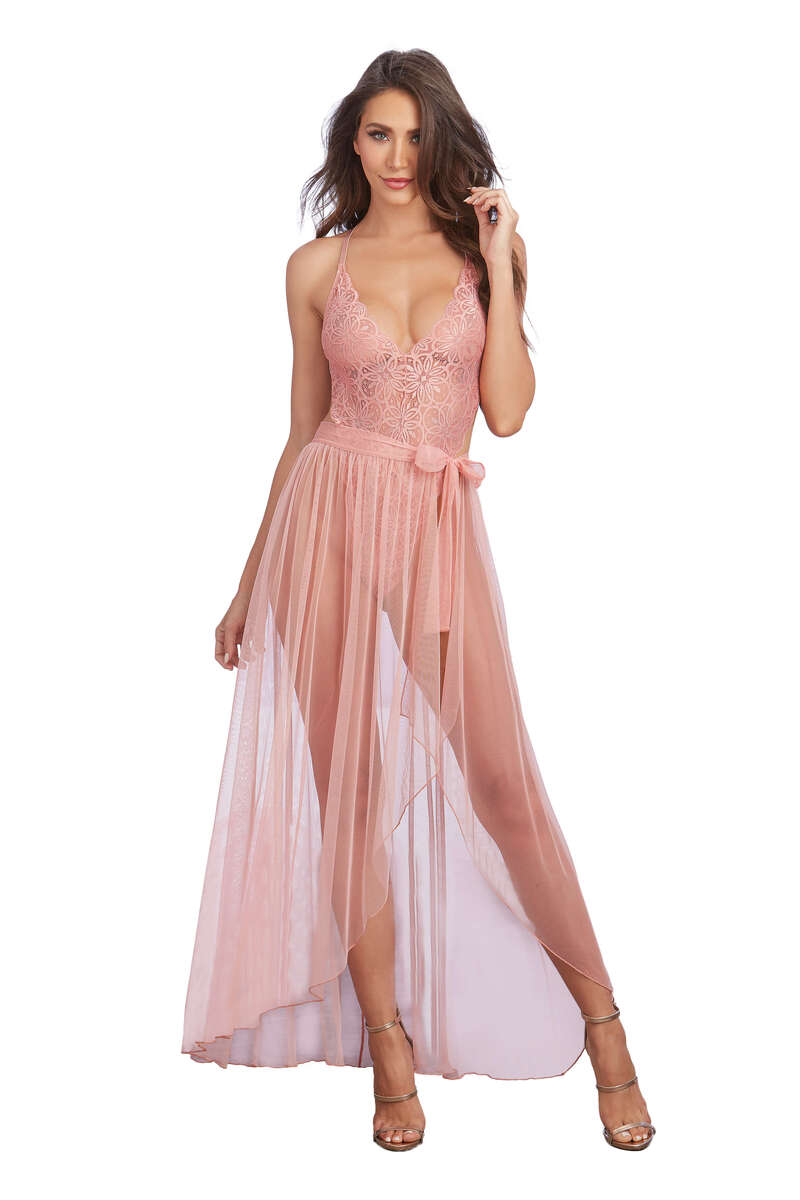 Mosaic Stretch Lace Teddy