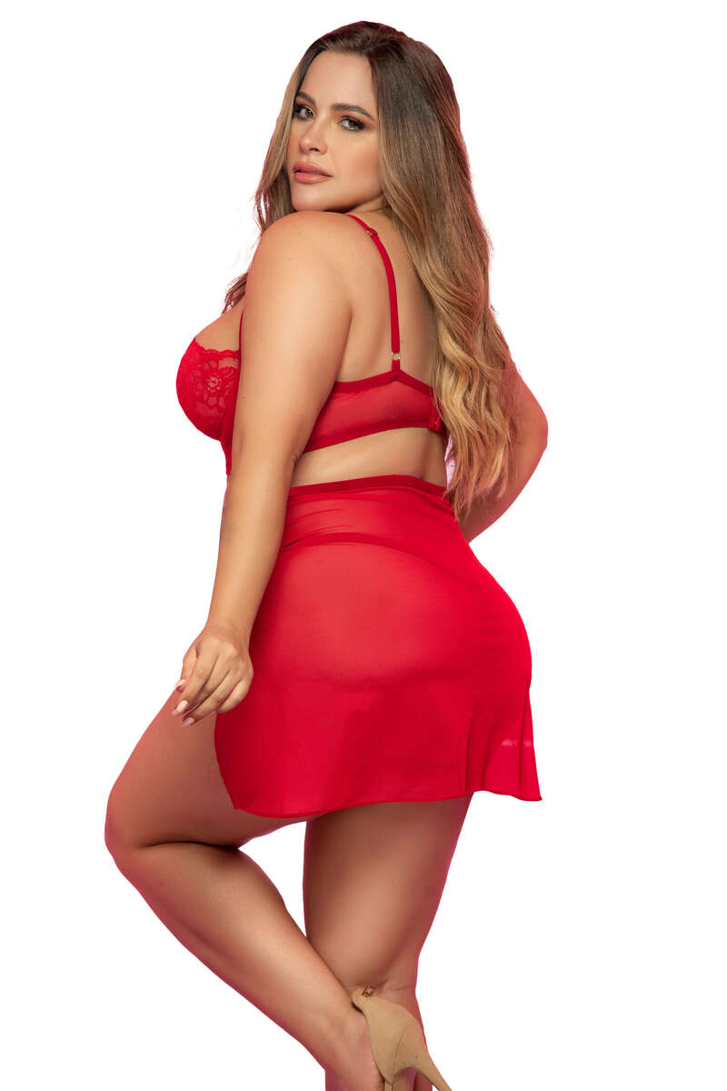 Plus Size Caged Desire Lingerie Set