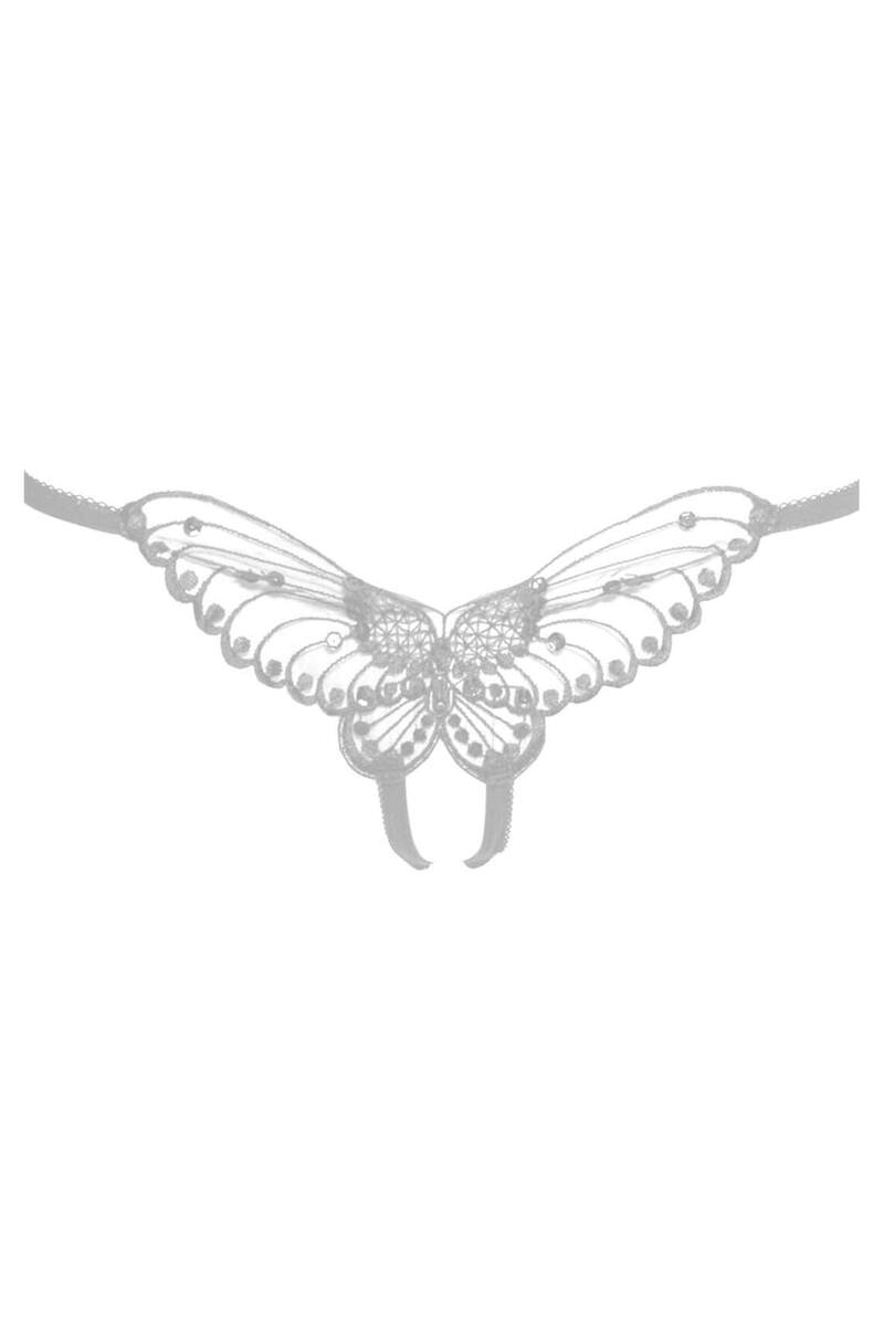 Butterfly Crotchless Panty White