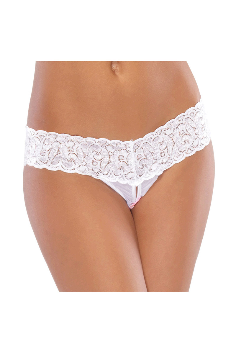 Mesh Crotchless Thong