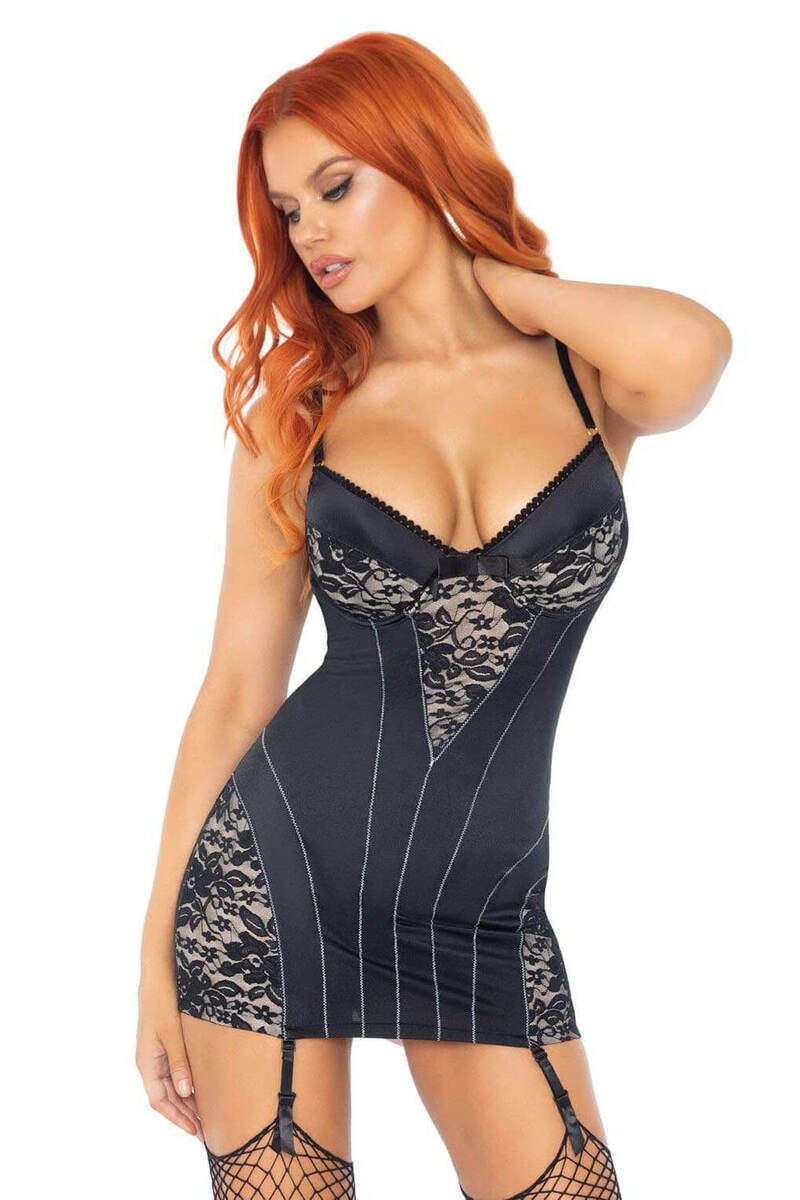 Satin Underwire Garter Dress