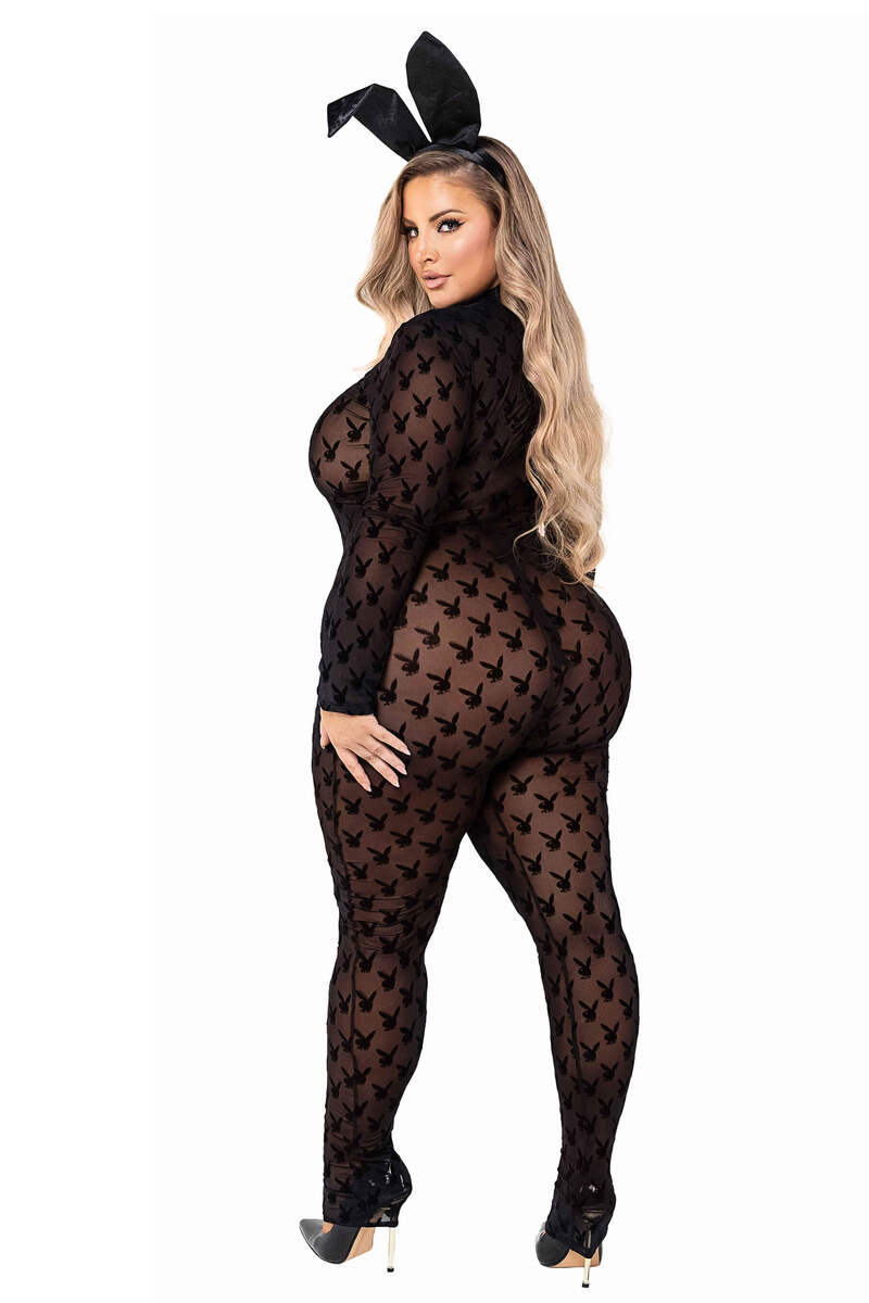 Sheer Playboy Bunny Bodysuit Costume