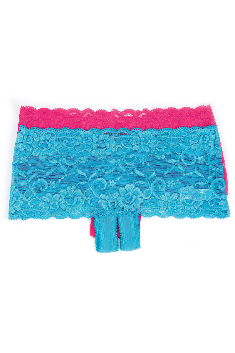 Stretch Lace Crotchless Boyshort