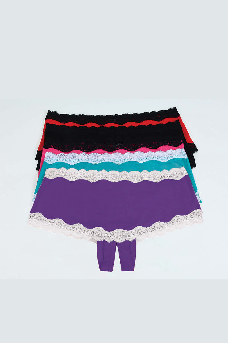 Stretch Knit Crotchless Boyshort