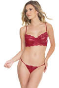 Merlot Wet Look Bra & Panty Set