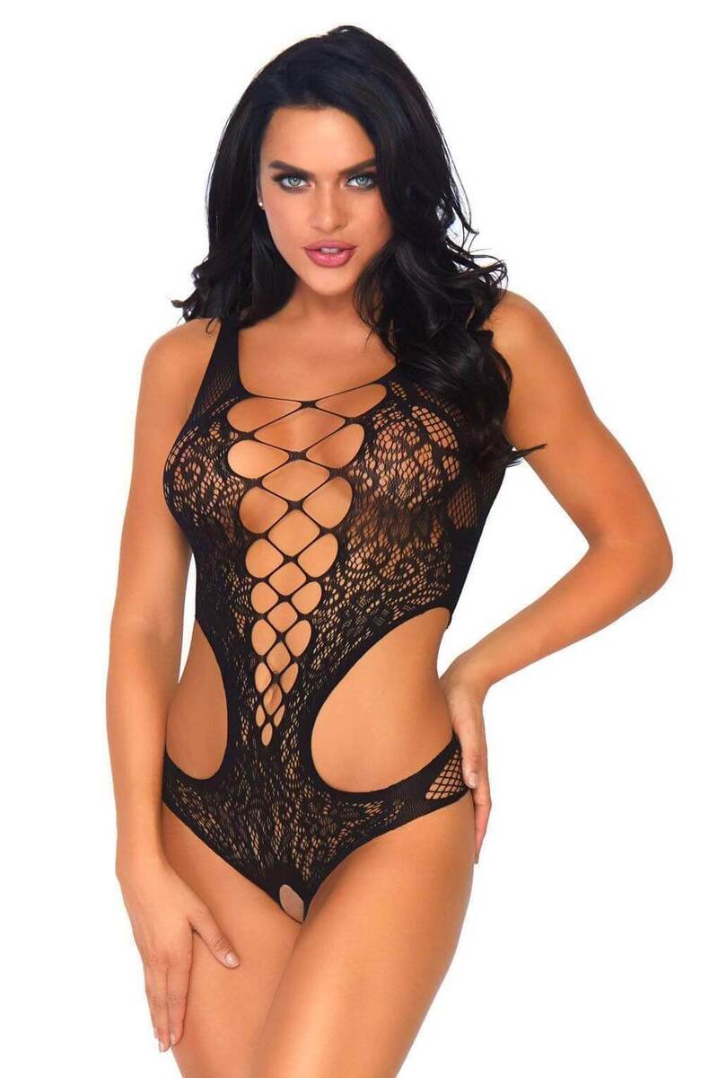 Seamless Lace Cut Out Teddy