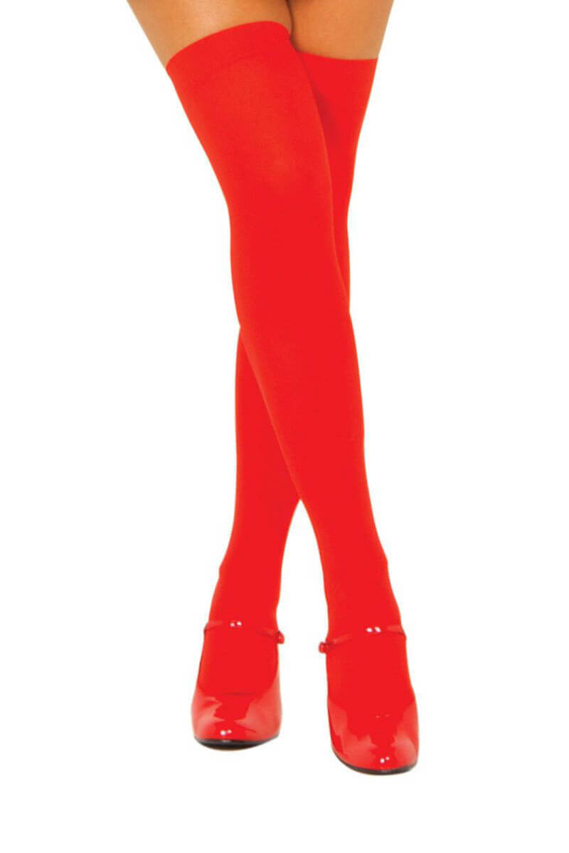 Solid Thigh High Stockings