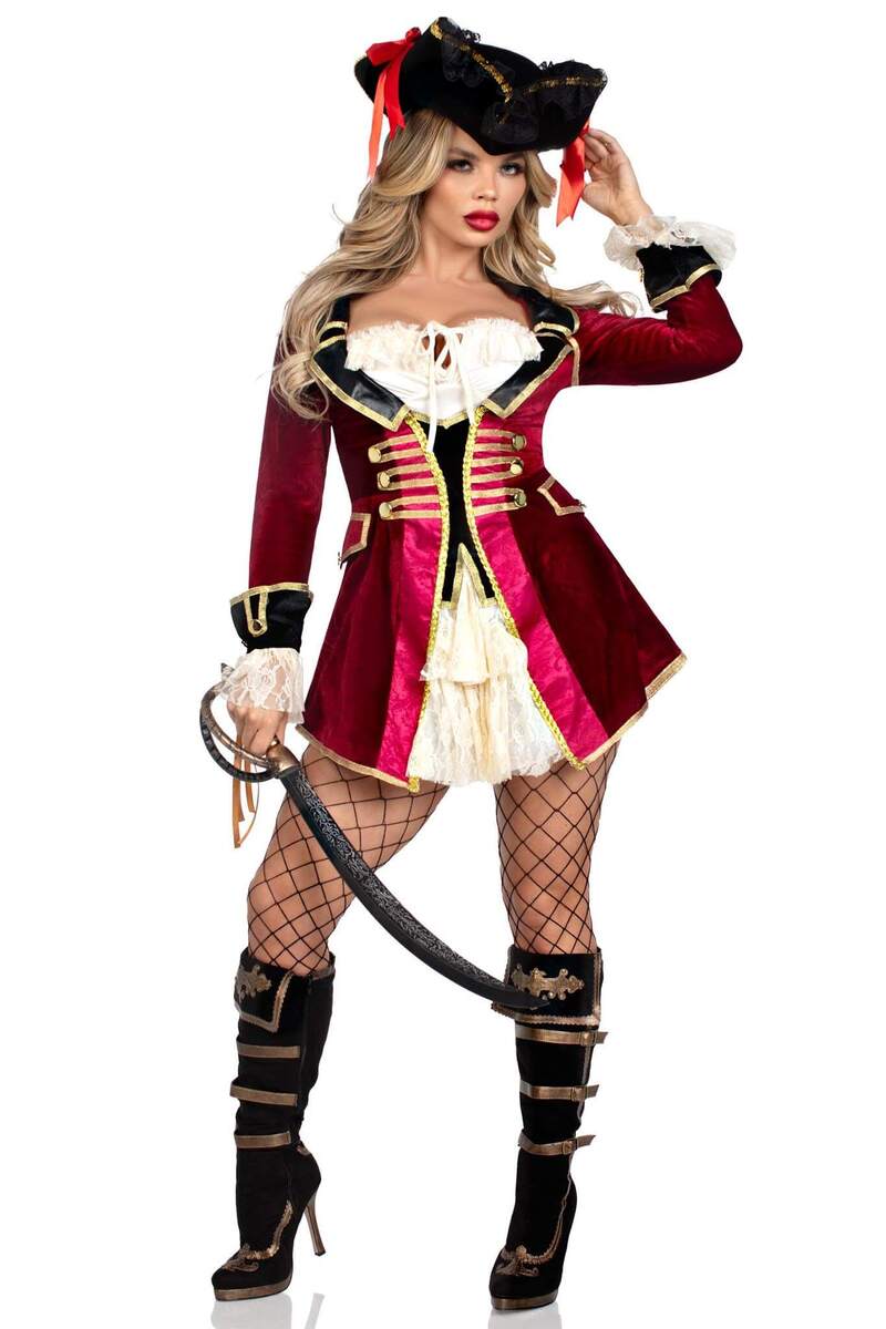 Captivating Pirate Captain Costume Front