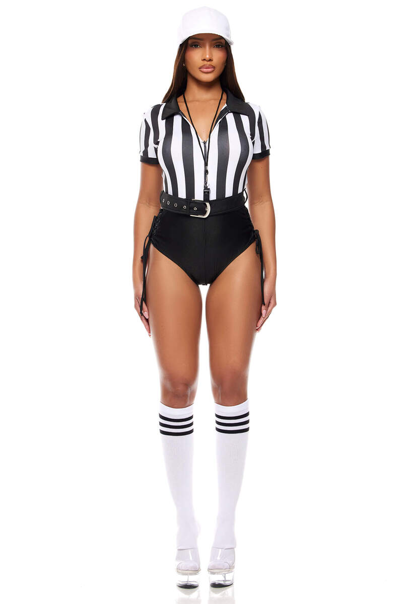 Time Out Referee Costume Black/White Front Second Alternate