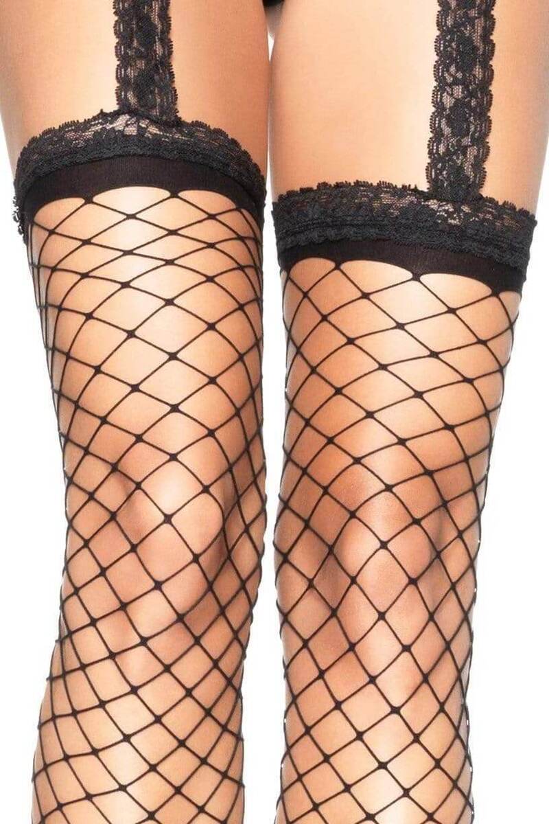 Lace Garterbelt Fence Net Stockings