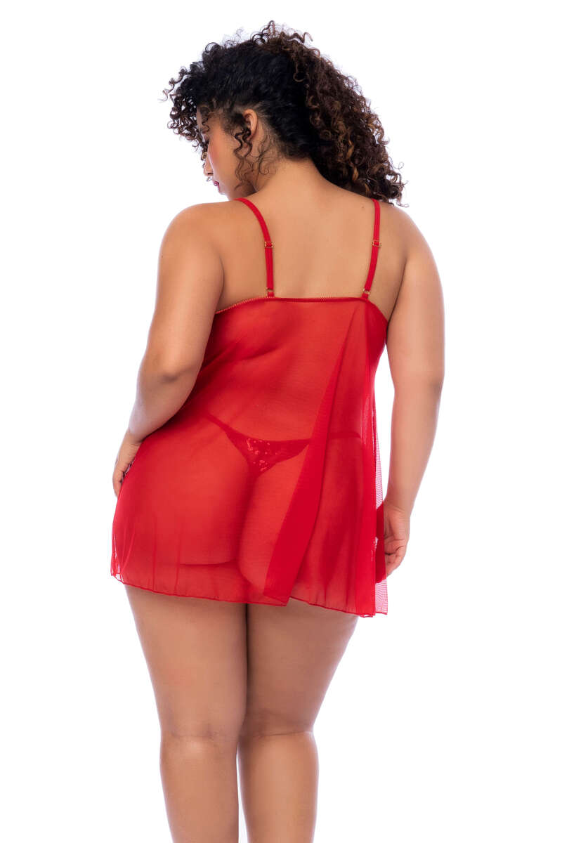 Plus Size Sheer Seduction Babydoll