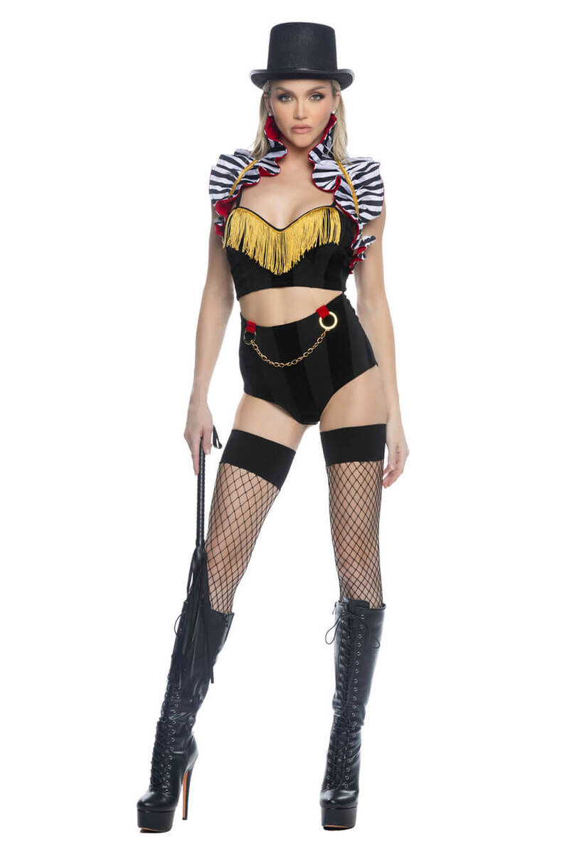 Circus Ring Leader Costume Black White Front
