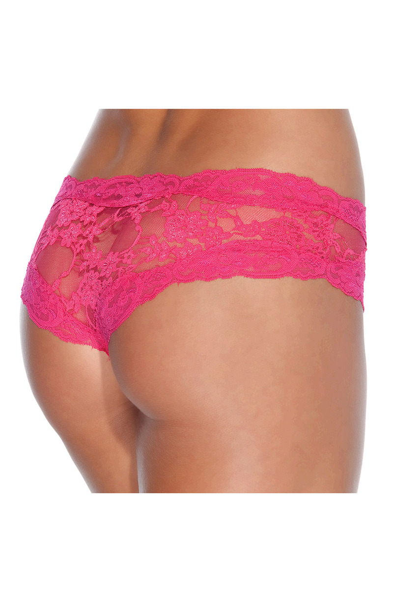 Floral Print Crotchless Panty