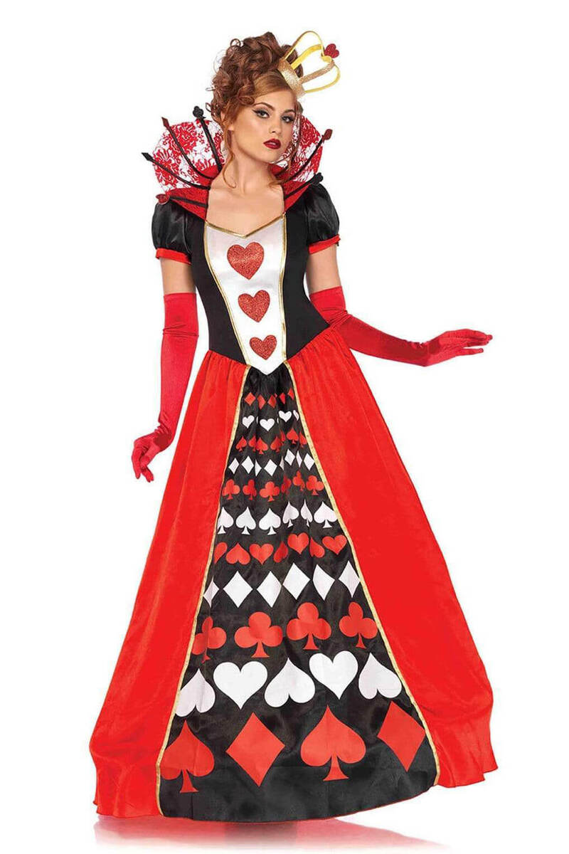 Deluxe Queen of Hearts Costume Red Black Front