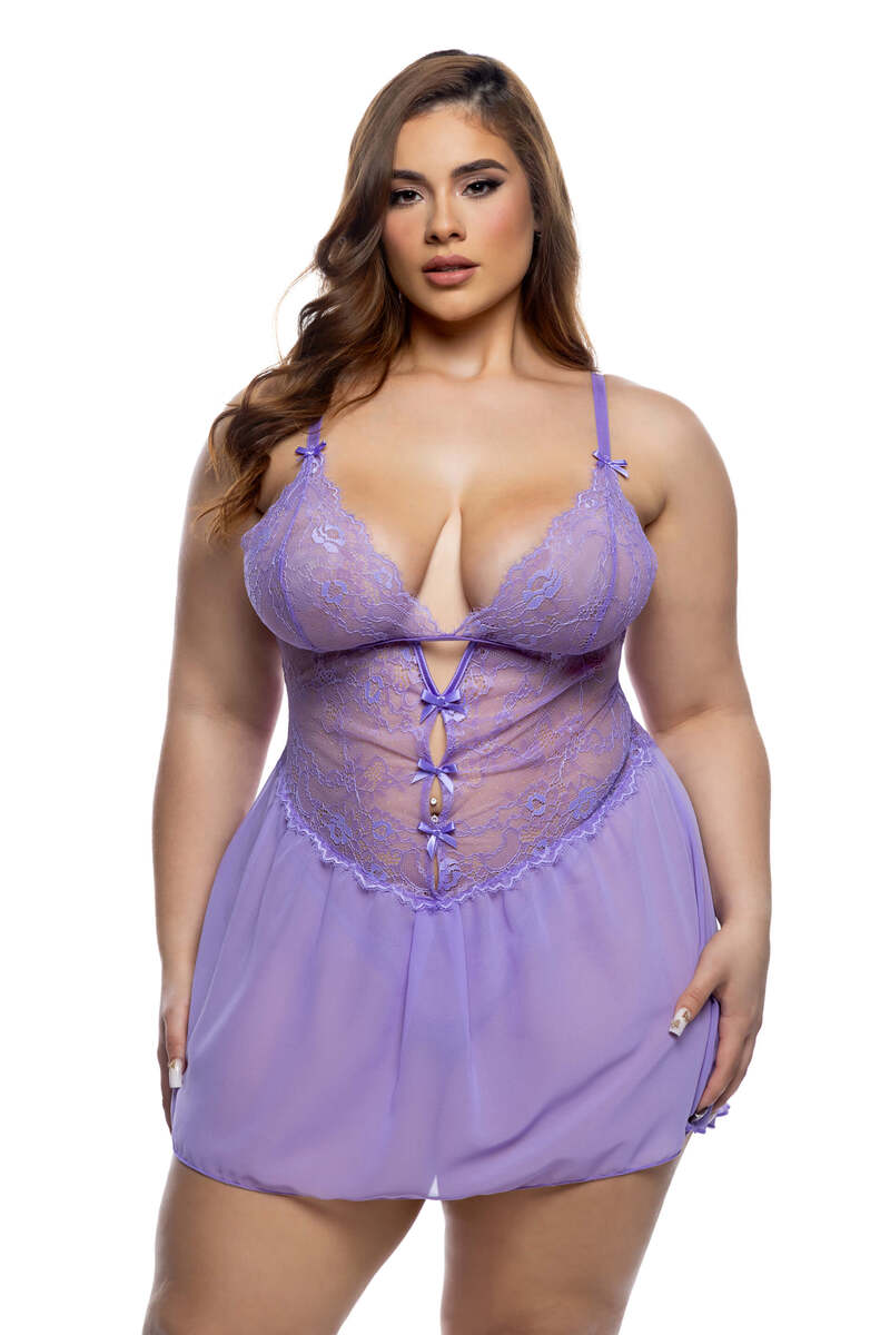 Plus Size Paradise's Dream Babydoll Lilac Front