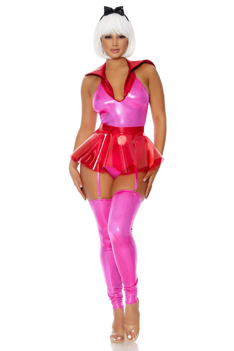 Let's Jet Cartoon Character Costume Pink Front Alternate