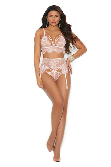 Eyelash Lace Bralette & Thong Set
