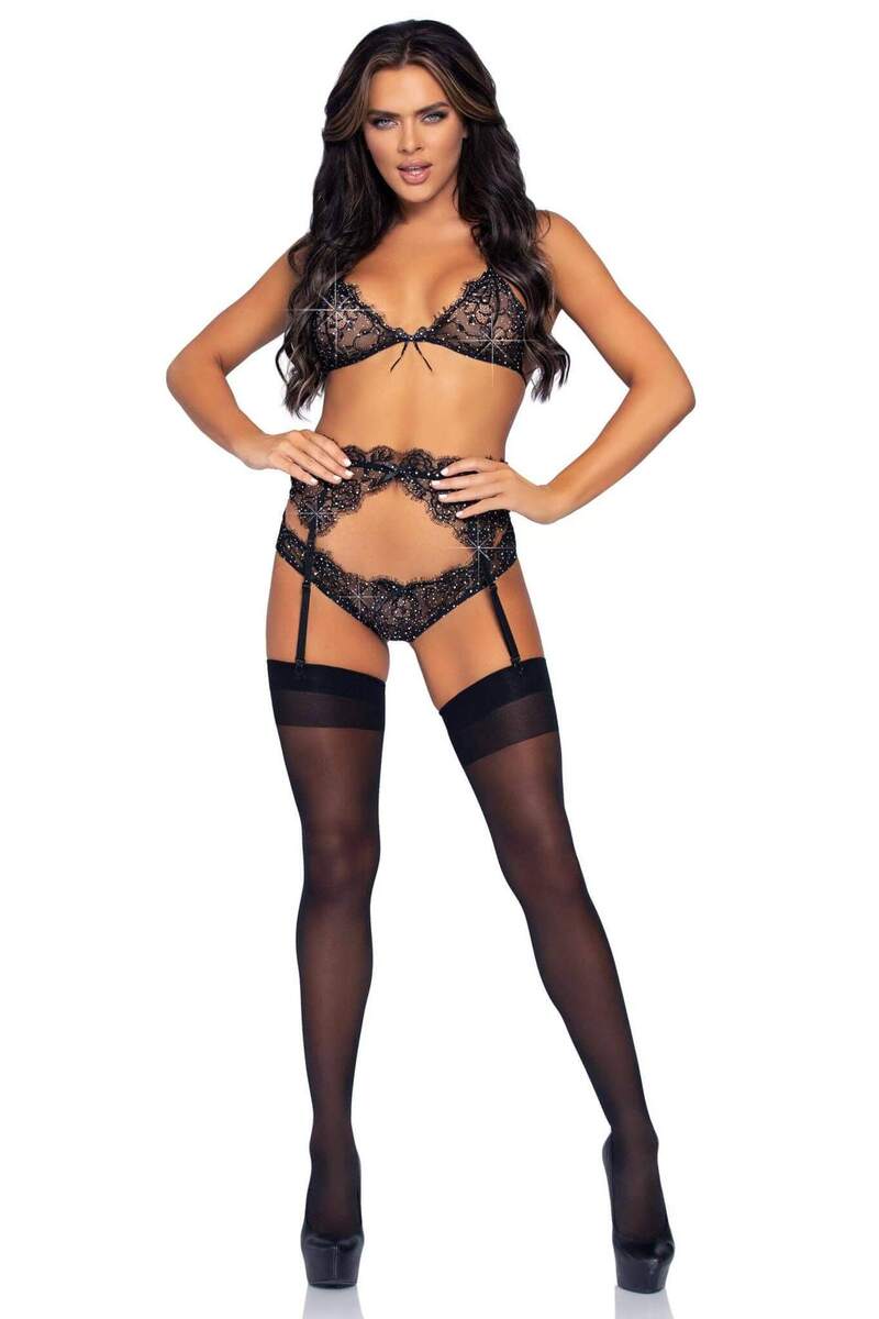 Reveled Rhinestone Bra & Panty Lingerie Set