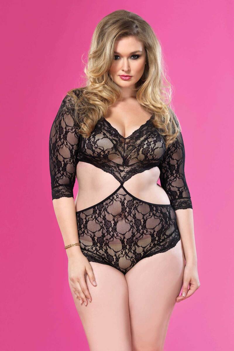 Plus Size Floral Lace Teddy Plus Size Floral Lace Teddy